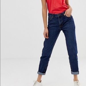 Bershka dark wash mom jeans